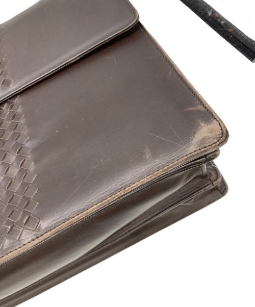 BOTTEGA VENETA（ボッテガベネタ）BOTTEGA VENETA (ボッテガベネタ) イントレチャートブリーフケース ブラウン サイズ:表記なしの古着・服飾アイテム