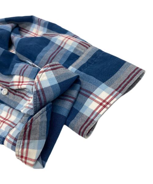 finamore（フィナモレ）finamore (フィナモレ) チェックシャツ ブルー サイズ:Sの古着・服飾アイテム