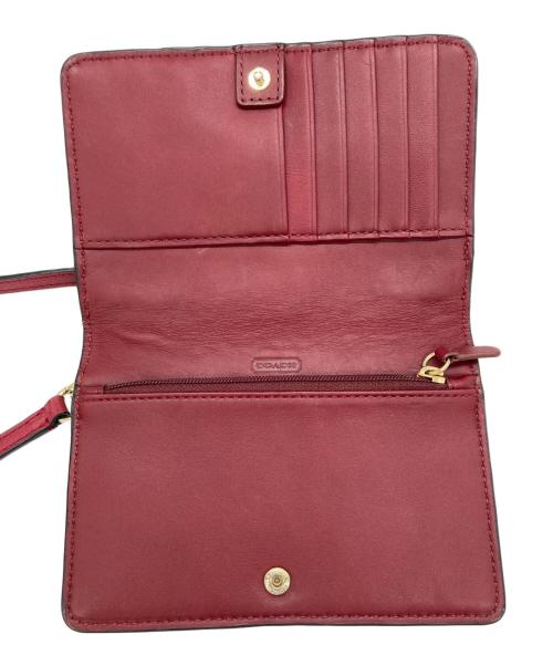 COACH（コーチ）COACH (コーチ) ミニウォレットショルダーバッグ ボルドーの古着・服飾アイテム