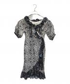 HER LIP TOハーリップトゥ）の古着「Flower Field Ruffled Wrap Dress」｜ベージュ