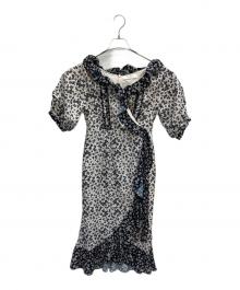 HER LIP TO（ハーリップトゥ）の古着「Flower Field Ruffled Wrap Dress」｜ベージュ