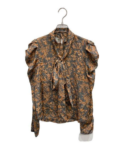 KEITA MARUYAMA（ケイタマルヤマ）KEITA MARUYAMA (ケイタマルヤマ) Lily Brown (リリーブラウン) バリエーション柄ボウタイブラウス グレー サイズ:FREEの古着・服飾アイテム