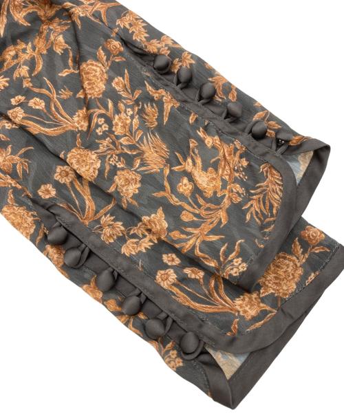 KEITA MARUYAMA（ケイタマルヤマ）KEITA MARUYAMA (ケイタマルヤマ) Lily Brown (リリーブラウン) バリエーション柄ボウタイブラウス グレー サイズ:FREEの古着・服飾アイテム