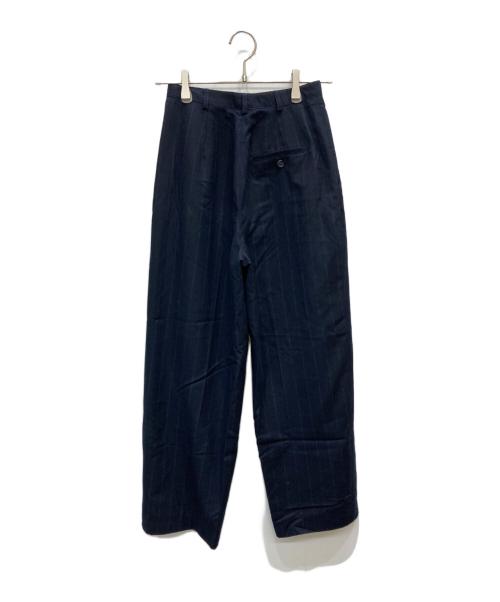 LAUREN RALPH LAUREN（ローレンラルフローレン）LAUREN RALPH LAUREN (ローレンラルフローレン) ストライプウールスラックス ネイビー サイズ:4の古着・服飾アイテム