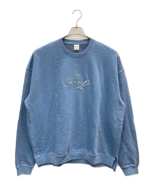 ENEBEYC（エネベイク）ENEBEYC (エネベイク) ロゴ刺繍スウェット ブルー サイズ:XLの古着・服飾アイテム