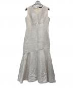 anuansアニュアンス）の古着「リネンライクツイードマーメイドワンピース」｜ベージュ