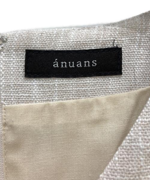 anuans（アニュアンス）anuans (アニュアンス) リネンライクツイードマーメイドワンピース ベージュ サイズ:Mの古着・服飾アイテム