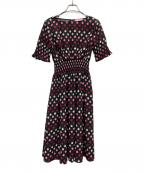 Kate Spadeケイトスペード）の古着「リンゴ柄ワンピース」｜ブラック