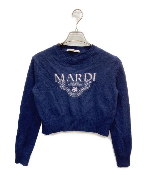 Mardi Mercredi（マルディメクルディ）Mardi Mercredi (マルディメクルディ) METALLIC MARDI FLOWER KNIT PULLOVER ネイビー サイズ:FREEの古着・服飾アイテム