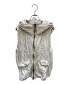 goaゴア）の古着「リネンブレンドフーデッドベスト」｜ホワイト