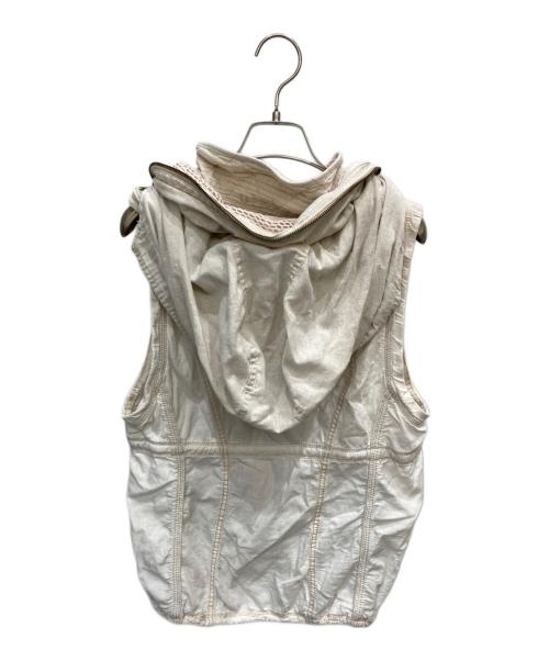 goa（ゴア）goa (ゴア) リネンブレンドフーデッドベスト ホワイト サイズ:FREEの古着・服飾アイテム