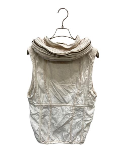 goa（ゴア）goa (ゴア) リネンブレンドフーデッドベスト ホワイト サイズ:FREEの古着・服飾アイテム