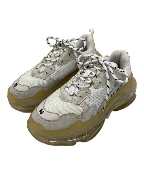 BALENCIAGA（バレンシアガ）BALENCIAGA (バレンシアガ) TRIPLE S CLEAR SOLE ホワイト サイズ:39の古着・服飾アイテム
