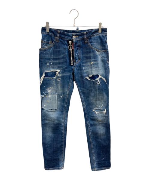 DSQUARED2（ディースクエアード）DSQUARED2 (ディースクエアード) SKATER JEAN インディゴ サイズ:44の古着・服飾アイテム