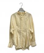 BEARDSLEYビアズリー）の古着「バンドカラーシャツ」｜イエロー