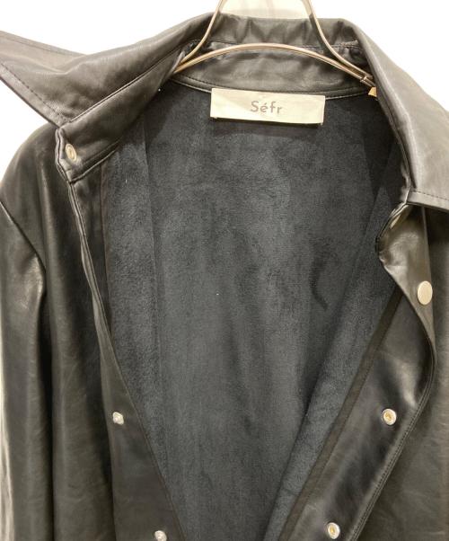 Sefr（セファ）Sefr (セファ) フェイクレザージャケット ブラック サイズ:Sの古着・服飾アイテム