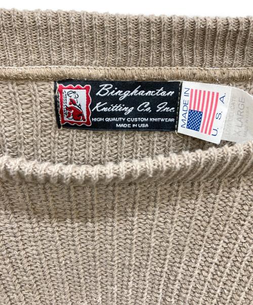 Binghamton Knitting（ビンガムトンニッティングカンパニー）Binghamton Knitting (ビンガムトンニッティングカンパニー) コットンニット ベージュ サイズ:XLの古着・服飾アイテム