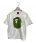 A BATHING APE（ア ベイシング エイプ）の古着「30周年記念ロゴプリントTシャツ」｜ホワイト×グリーン