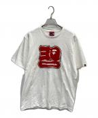 A BATHING APEア ベイシング エイプ）の古着「30周年記念ロゴプリントTシャツ」｜ホワイト×レッド