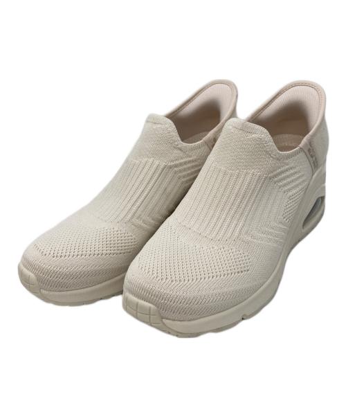 SKECHERS（スケッチャーズ）SKECHERS (スケッチャーズ) スリップインズ ウノ ウェッジ キッキング ニット スニーカー アイボリー サイズ:23.5の古着・服飾アイテム