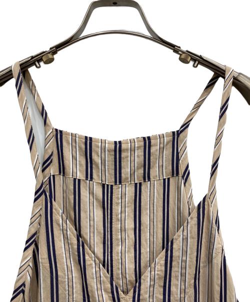 MACPHEE（マカフィー）MACPHEE (マカフィー) サマーストライプ サロペット ベージュ サイズ:FREEの古着・服飾アイテム