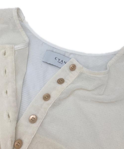 CYAN TOKYO（シアン トーキョー）CYAN TOKYO (シアン トーキョー) ベロアチュールオーバーブラウス アイボリー サイズ:Fの古着・服飾アイテム
