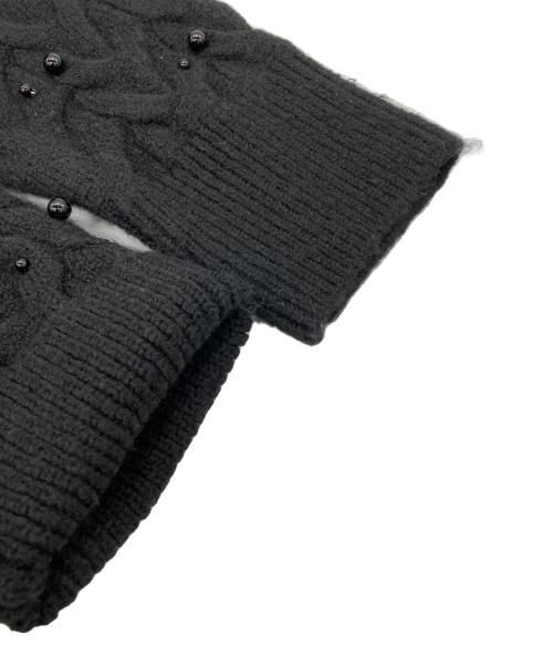 Apuweiser-riche（アプワイザーリッシェ）Apuweiser-riche (アプワイザーリッシェ) パールケーブルプルオーバー ニット ブラック サイズ:2の古着・服飾アイテム