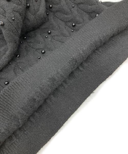 Apuweiser-riche（アプワイザーリッシェ）Apuweiser-riche (アプワイザーリッシェ) パールケーブルプルオーバー ニット ブラック サイズ:2の古着・服飾アイテム