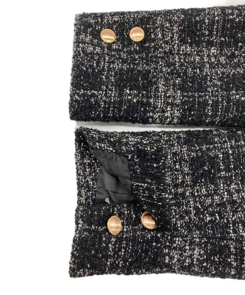 Apuweiser-riche（アプワイザーリッシェ）Apuweiser-riche (アプワイザーリッシェ) クロップドツイードジャケット ブラック サイズ:1 未使用品の古着・服飾アイテム