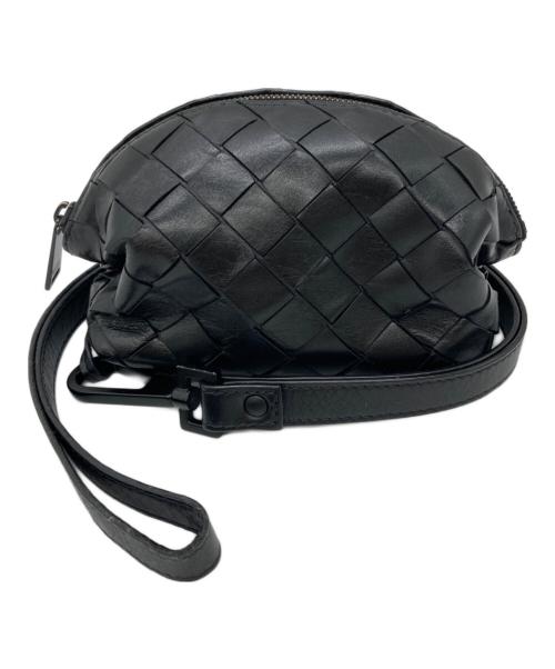 BOTTEGA VENETA（ボッテガベネタ）BOTTEGA VENETA (ボッテガベネタ) イントレチャートポーチ ブラックの古着・服飾アイテム