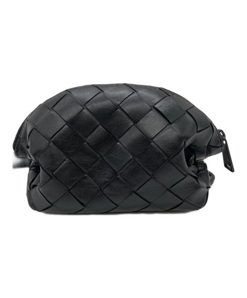 BOTTEGA VENETA（ボッテガベネタ）BOTTEGA VENETA (ボッテガベネタ) イントレチャートポーチ ブラックの古着・服飾アイテム
