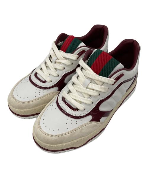 GUCCI（グッチ）GUCCI (グッチ) リウェブレザースニーカー ホワイト サイズ:7の古着・服飾アイテム