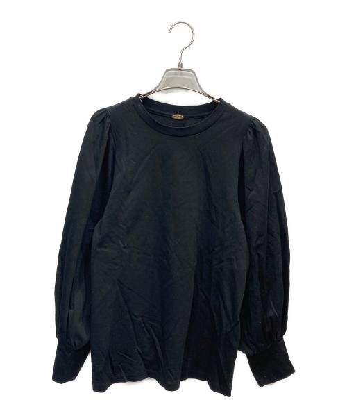 L'appartement（アパルトモン）L'Appartement (アパルトモン) 長袖ギャザー付きロングカットソー ブラック サイズ:FREEの古着・服飾アイテム