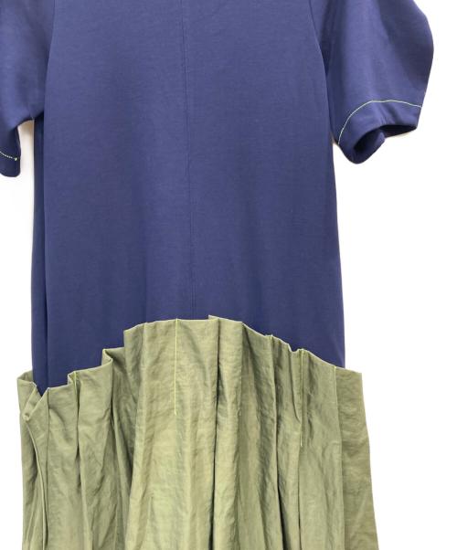 OMMO（オーエムエムオー）OMMO (オーエムエムオー) OMMO SOLID TUCK OP ネイビー×グリーン サイズ:SIZE 38の古着・服飾アイテム