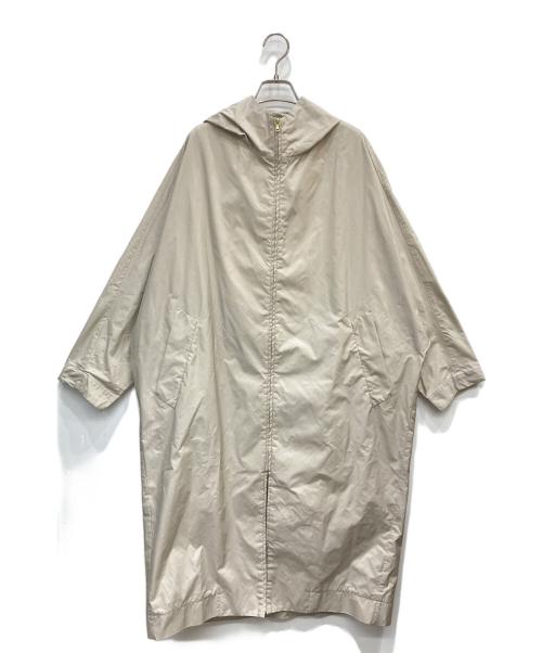 ebure（エブール）ebure (エブール) シルクポリナイロンドルマンスリーブフーデッドコート ベージュ サイズ:36の古着・服飾アイテム