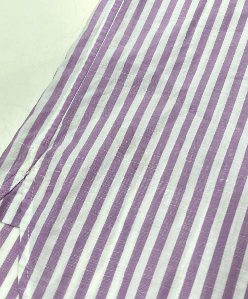 ebure（エブール）ebure (エブール) コットンリネンストライプ2wayシャツ パープル サイズ:36の古着・服飾アイテム