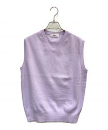 ebure（エブール）の古着「ボタニカルダイオーガニック Vネックニットベスト」｜パープル