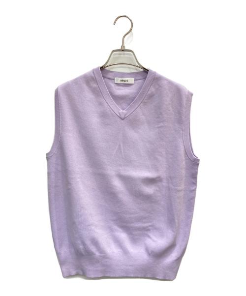 ebure（エブール）ebure (エブール) ボタニカルダイオーガニック Vネックニットベスト パープル サイズ:表記なしの古着・服飾アイテム