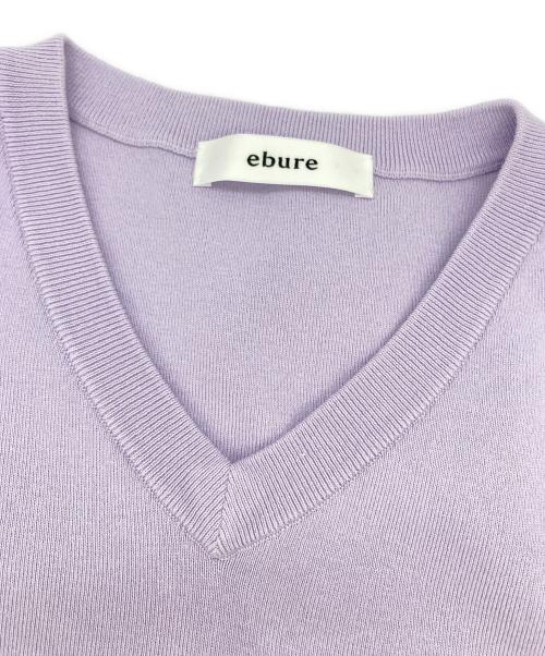 ebure（エブール）ebure (エブール) ボタニカルダイオーガニック Vネックニットベスト パープル サイズ:表記なしの古着・服飾アイテム