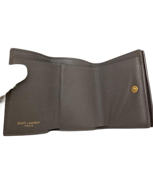 Saint Laurent Paris（サンローランパリ）Saint Laurent Paris (サンローランパリ) 3つ折り財布 グレーの古着・服飾アイテム