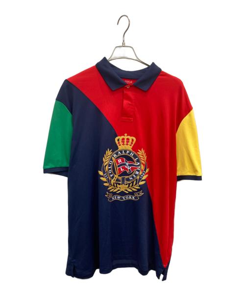 POLO RALPH LAUREN（ポロ・ラルフローレン）POLO RALPH LAUREN (ポロ・ラルフローレン) ポロシャツ レッド×ネイビー サイズ:XXLの古着・服飾アイテム