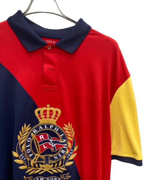 POLO RALPH LAUREN（ポロ・ラルフローレン）POLO RALPH LAUREN (ポロ・ラルフローレン) ポロシャツ レッド×ネイビー サイズ:XXLの古着・服飾アイテム