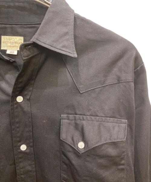 WAREHOUSE（ウエアハウス）WAREHOUSE (ウエアハウス) ウエスタンシャツ ブラック サイズ:SIZE 42の古着・服飾アイテム
