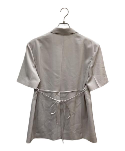 LE CIEL BLEU（ルシェルブルー）LE CIEL BLEU (ルシェルブルー) フックアイブレザーシャツ グレー サイズ:36 未使用品の古着・服飾アイテム