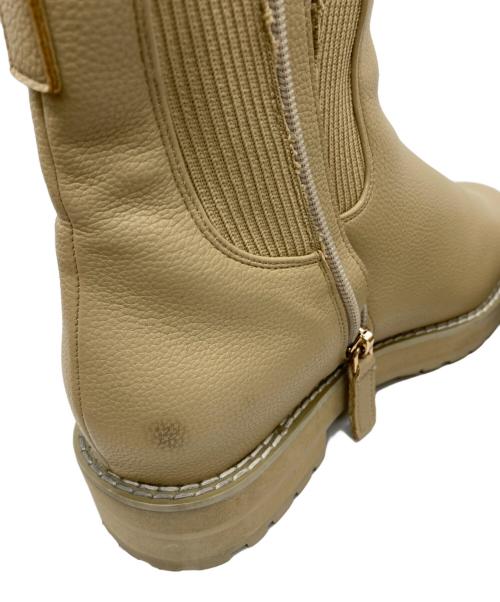 U.A. GreenLabelRelaxing（ユナイテッドアローズグリーンレーベル リラクシング）U.A. GreenLabelRelaxing (ユナイテッドアローズグリーンレーベル リラクシング) リブニットサイドゴアショートブーツ ベージュ サイズ:Mの古着・服飾アイテム
