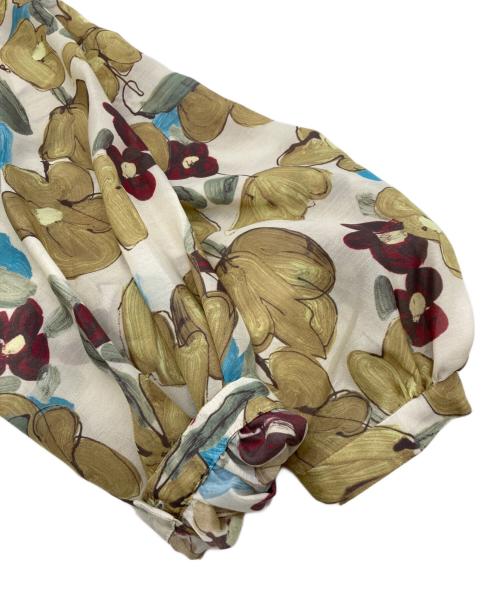 TOMORROW LAND collection（トゥモローランドコレクション）TOMORROW LAND collection (トゥモローランドコレクション) ストーンガーデンプリント ボウタイブラウス 黄緑 サイズ:SIZE 36の古着・服飾アイテム