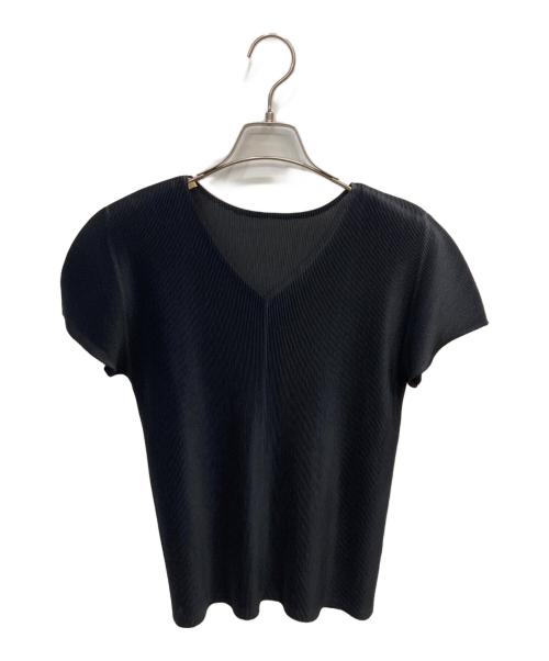 PLEATS PLEASE（プリーツプリーズ）PLEATS PLEASE (プリーツプリーズ) 半袖カットソー ブラック サイズ:表記なしの古着・服飾アイテム