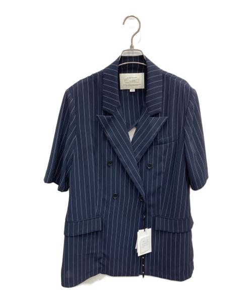 Ameri（アメリ）AMERI (アメリ) ストライプ半袖ジャケット ネイビー サイズ:S 未使用品の古着・服飾アイテム