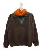 kolor/BEACONカラービーコン）の古着「ハーフジップモヘヤセーター」｜ブラウン×オレンジ