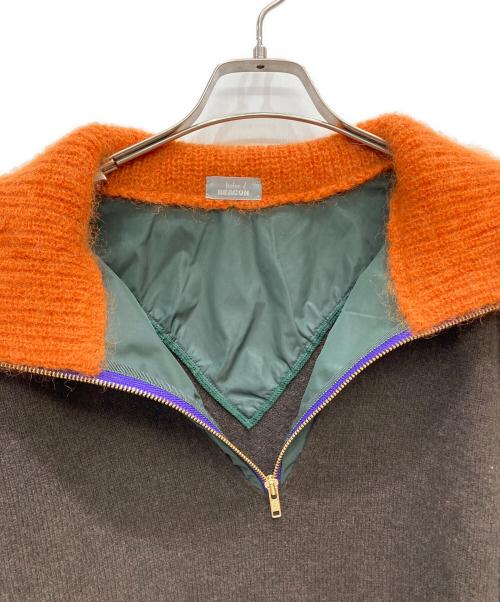 kolor/BEACON（カラービーコン）kolor/BEACON (カラービーコン) ハーフジップモヘヤセーター ブラウン×オレンジ サイズ:2の古着・服飾アイテム